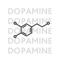 Dopamine molecular structure. neurotransmitter molecule. Vector