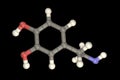 Dopamine molecule, 3D illustration Royalty Free Stock Photo