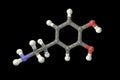 Dopamine molecule, 3D illustration Royalty Free Stock Photo