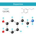 Dopamine molecule Royalty Free Stock Photo