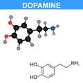 Dopamine molecule model