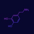 Dopamine molecule, neurotransmitter Royalty Free Stock Photo