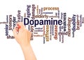 Dopamine word cloud hand writing concept