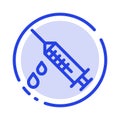 Dope, Injection, Medical, Drug Blue Dotted Line Line Icon