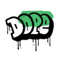 Dope - Spray Painted Urban Graffiti Word Sprayed isolated with green abstract shape on a white background. Vector