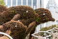 Dophin statue made of grass at the park of Shanghai, China