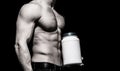 Doping, anabolic, protein, steroid, sport vitamin, bodybuilder and bodybuilding. Muscles strong, muscular. Dieting