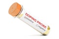 Doping concept, test tube with sample urine, 3D rendering Royalty Free Stock Photo