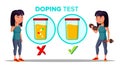 Doping, Drug Test Cartoon Vector Banner Template