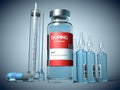 Doping substances in a vial, in ampules and in capsule form and an injection syringe