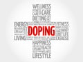 Doping word cloud, health cross