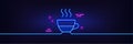 Doppio coffee icon. Hot drink sign. Neon light glow effect. Vector Royalty Free Stock Photo