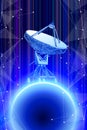 Doppler Radar Antenna & Blue Planet in the space of the information web