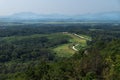 Dora Observatory, DMZ, Korea - September 8 2017: View to North Korea Propaganda village or Peace Village at Korean Demilitarized Z