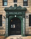 Dora Park Apartments door, in the East Village, Manhattan, New York City