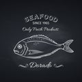 Dorado fish retro hand drawn icon