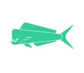 Dorado fish sign icon. Mahi Mahi saltwater fish. vector illustration Royalty Free Stock Photo