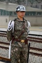 South Korean Soldier Dorasan train station