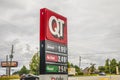 QT digital road sign with fuel prices