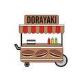 Dorayaki street food vector illustration - japanese traditional culinary