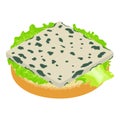 Dorblue sandwich icon isometric vector. Sandwich with dorblu cheese and lettuce