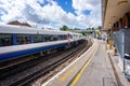 Dorchester South Railway Station and tracks, Dorchester - train passing through station