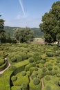 Dordogne, France - Topiary in the gardens of the Jardins de Marqueyssac in the Dordogne region of France Royalty Free Stock Photo