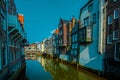 Dordrecht, Netherlands - April 22, 2018: Dordrecht street in the spring sun, Netherlands Royalty Free Stock Photo