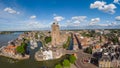 Dordrecht Netherlands, skyline of the old city of Dordrecht with church and canal buildings in the Netherlands Royalty Free Stock Photo