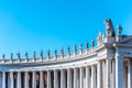 Doric Colonnade with statues of saints on the top. St. Peters Square, Vatican City Royalty Free Stock Photo