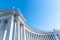 Doric Colonnade with statues of saints on the top. St. Peters Square, Vatican City Royalty Free Stock Photo