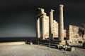 Doric columns of temple of Athena Lindia in Lindos acropolis in Rhodes island in Greece Royalty Free Stock Photo