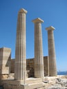 Doric columns temple ruins Lindos Royalty Free Stock Photo