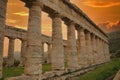 Doric columns of the unfinished Greek temple Royalty Free Stock Photo