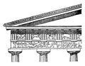 Doric Entablature, the proportions of the column, vintage engraving Royalty Free Stock Photo