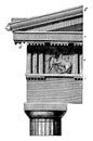 Doric Order Frieze, the Parthenon at Athens, vintage engraving