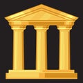 Doric realistic antique greek temple with columns Royalty Free Stock Photo