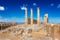 Doric temple of Athena Lindia on Acropolis of Lindos Rhodes, Gr