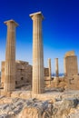 Doric temple of Athena Lindia on Acropolis of Lindos Rhodes, Gr