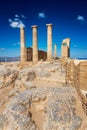 Doric temple of Athena Lindia on Acropolis of Lindos Rhodes, Gr