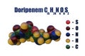 Doripenem, a beta-lactam carbapenem antibiotic drug with high antibacterial activity. 3d illustration