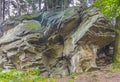 Dorkowa Skala - a boulder in the the Silesian Beskids (Poland) Royalty Free Stock Photo