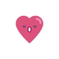 Dormant heart face character emoji flat icon