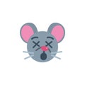 Dormant mouse face emoji flat icon