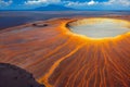 Dormant Volcano Crater on a Barren Landscape