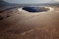 Dormant Volcano Crater on a Barren Landscape