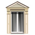 Dormer window in realistic style. Architectural details of houses