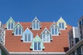 Dormer windows of the town hall in Zaandam. Province of North Holland in the Netherlands Royalty Free Stock Photo