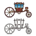 Dormeuse chariot for marriage or royal carriage