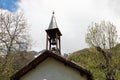 Temple belfry in little hamlet Dormillouse in the french Hautes Alpes Royalty Free Stock Photo